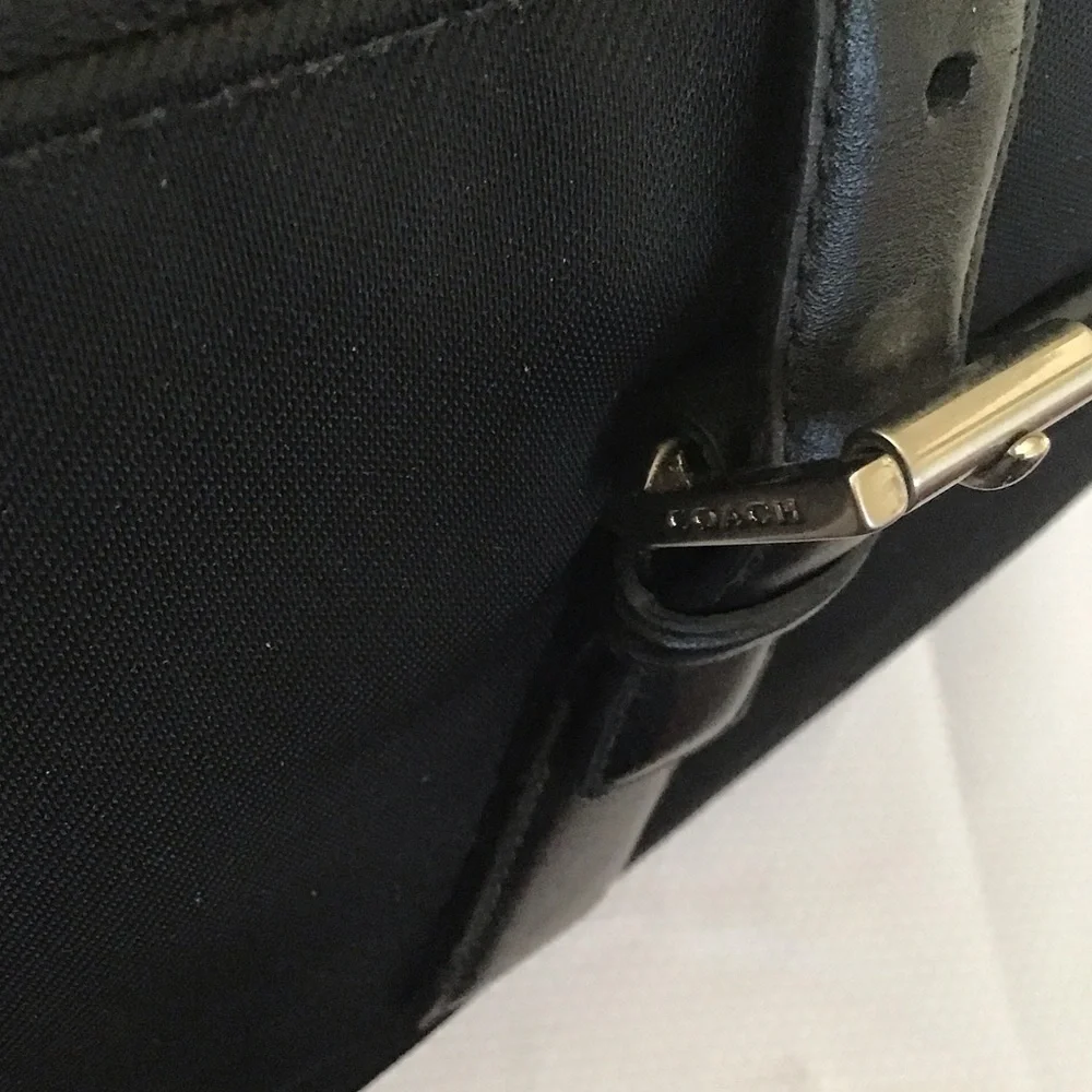 ✔️Coach Vintage Black Leather Travel or Office Bag, EUC